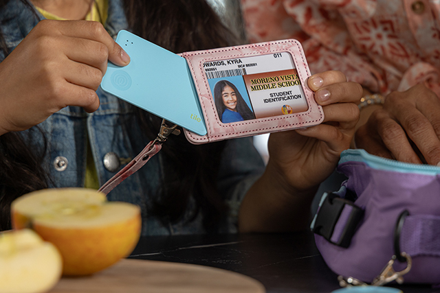 Tile Slim ライトブルーをパスケースに入れる