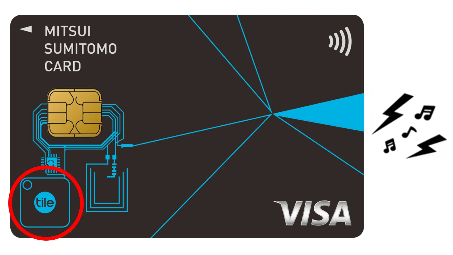 「三井住友カード Tile」はクレジットカードながら、「Tile」と同じ機能を搭載しています。